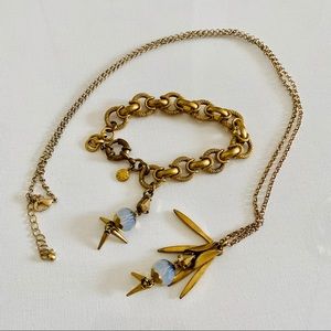 Jcrew Gold Bracelet Necklace Set